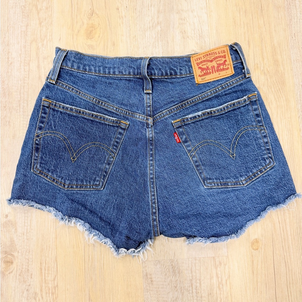 Levi’s 501 Jean Shorts, Size 26, Dark Wash